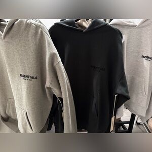 Fear of God Essentials Black and Gray Hoodies